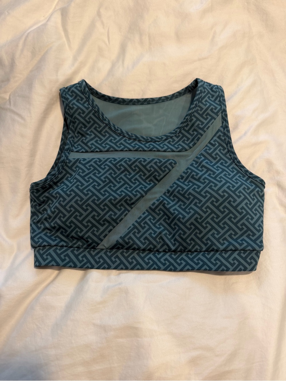 Cleo Harper Women's Teal Geometric Sports Bra